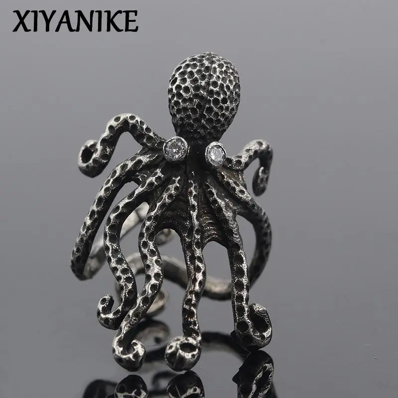 Punk Animal Octopus Open Finger Rings For Men Women Hip Hop Fashion New Year Jewelry Gift Party Rock anillos mujer