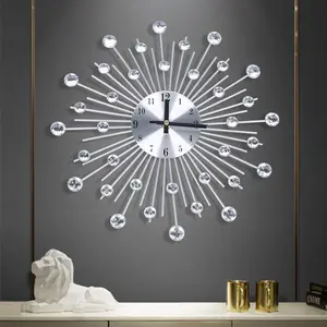 Ling Decai Metal Wall Clock with Silent Movement - 33x33x3cm Iron & Aluminum Plate High-Temperature Baked Paint Decor for Home Cafe Bar Hotel Garden Decoration Items Decorating
