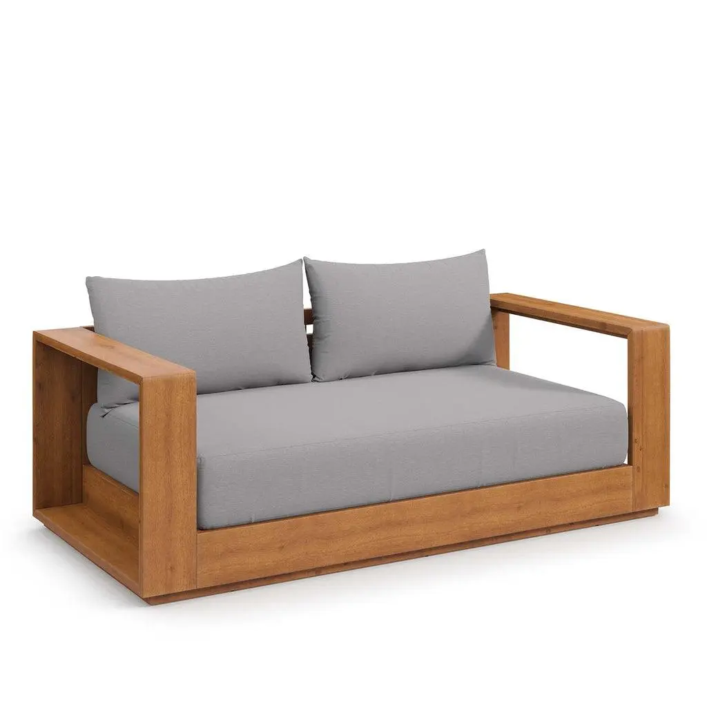 Modway Tahoe Acacia Wood Outdoor Patio Acacia Wood Loveseat