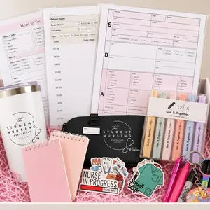 Student Nursing Essentials Clinical Bundle with Templates, Stethoscope Case, Badge reel, and more