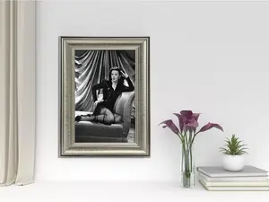 Hedy Lamarr Black and White Vintage Framed Art – Iconic Hollywood Portrait for Timeless and Elegant Wall Décor