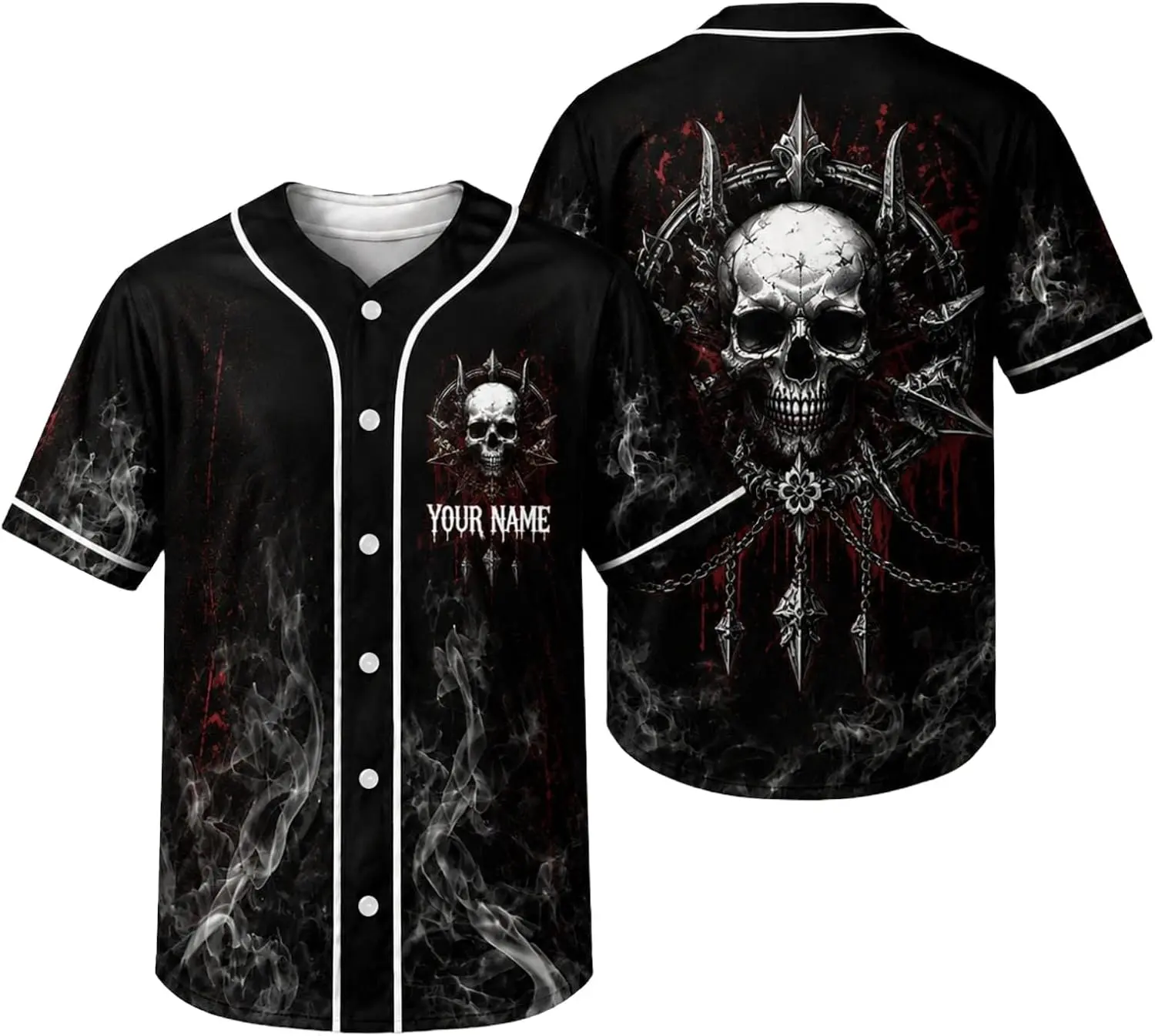 Halloween Custom Baseball Jersey for Men Women Kids Horror Halloween 2026 Sports Uniform Printed Name Number Logo