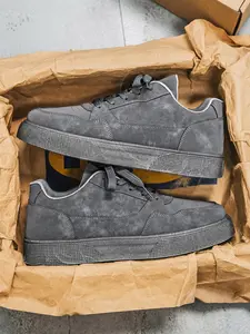 Men's Plus Size Vintage Low-Top Casual Skate Sneakers Grey Green Chunky Sole Trendy All-Match Daily Wear Walking Shoes LOEIKAN