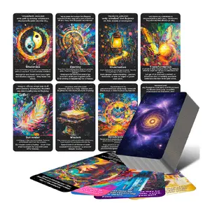 a piece Law of Attraction Oracle Cards, Beginner-Friendly Tarot Cards Deck for Daily Guidance, Energy Alignment, & Soul Growth, 78 Modern Galaxy Tarot Cards