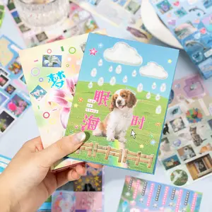 30 Sheets/book Sticker Book, Aesthetic Sticker Book, Copper Paper Material, Copper Plate Paper, Dream Growth Series Fantasy Theme Diverse Designs Journal Stationery Bottle Decoration Stickers Decorative Stickers