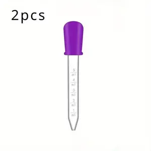2pcs Silicone Graduated Dropper, Pipettes Transfer Eyedropper with Bulb Tip for Candy Oil Kitchen Gummy Making - Multiple Colors, Precise Dropper