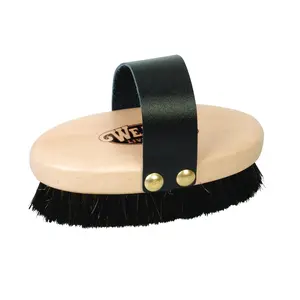 Weaver Leather Livestock Copper Bristle Grooming Brush with Leather Handle - 8" x 8" x 5" - 0.84 lbs
