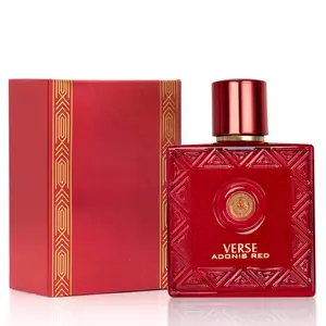Urban Collection Verse Adonis Red for Men - 100ml Eau De Parfum Spray - Woody Spicy Fragrance with Italian Hesperidic Fruits & Black Pepper - Long Lasting Intensity - Great Gift Idea for All Occasions