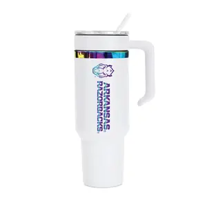48oz Arkansas Razorbacks Iridescent Anodized White Tumbler