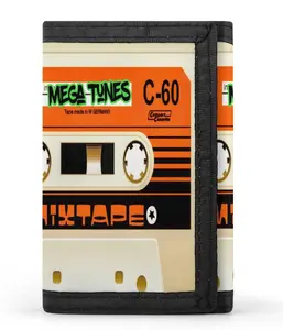 RETRO CASSETTE TAPE Wallet: Tri-Fold Design with Key Ring | Fans Of VIntage Music