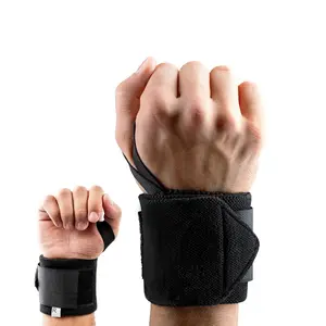 2pcs Gym Wrist Straps with Thumb Support, Elastic Weightlifting Wrist Wraps, Hand Protection Gear for Workout & Fitness Training, Weight Bands Set