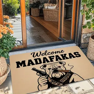 Fun "Welcome Madafakas" Door Mat Pattern Design, Decorative Floor Mat Decoration, Soft, Comfortable and Practical Floor Mat Suitable for Indoor Living Room, Bedroom Home Decoration