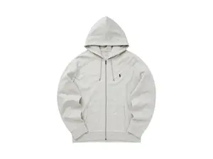 Polo Ralph Lauren Men's Double Knit Zip-Up Hoodie Light Sport Heather/Navy, from StockX