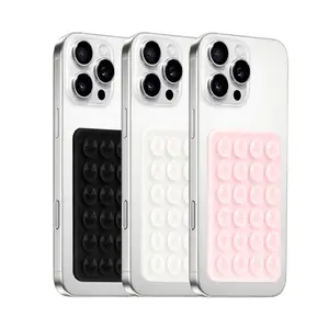 Silicone Suction Cup Phone Holder, Dual-Sided Design, Multi-Functional Adhesive Base, Anti-Slip Feature, Ideal for Shower & Car Use