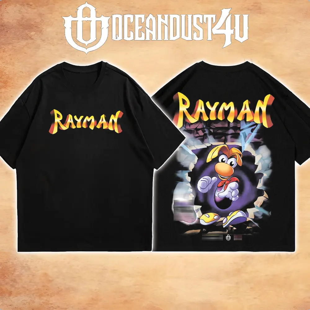 OceanMOB4U Rayman Retro Gaming Unisex T-Shirt, Rayman Graphic Tee, Classic Video Game Shirt, Vintage 90s Gamer Outfit, Retro Platform Game Fan Gift