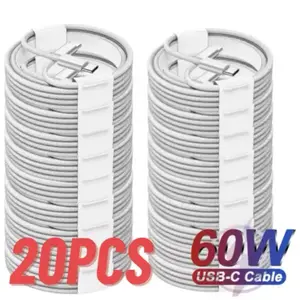 20 Pieces Fast charging USB-C to USB-C charger data cable 1mm Fast charge