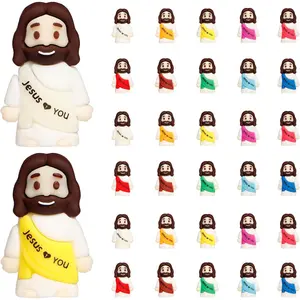 Household daily necessities 30PCS Little Jesus Figures, 10 Color Tiny Jesus Figurines in Bulk, Mini Jesus Figure Religious Gifts for Easter Egg Stuffers Fillers, Christian Valentines Gifts for Kids Women Mom (30PCS)