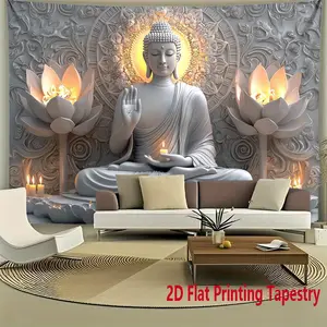 Lotus Meditation Backdrop Spiritual Zen Theme Tapestry Wall Hanging Photography Background for Yoga Room Relaxation Space Wellness Event Home Decor Party Supplies