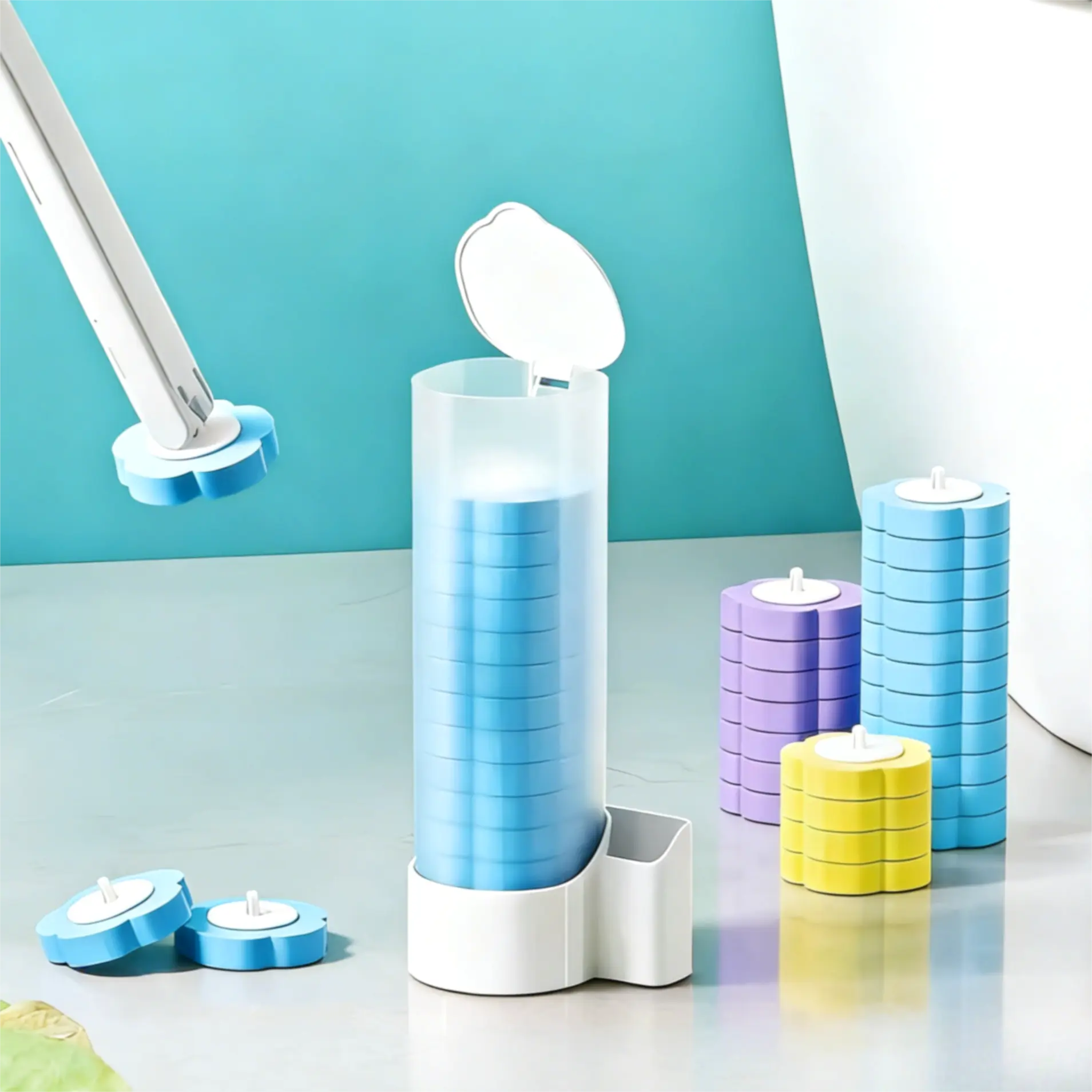 Disposable Toilet Brush, Toilet Bowl Cleaner Wand with 18 Refills, Deep Cleaning Brush Heads for Bathroom, Hygienic Disposable Toilet Brush Kit #ToiletBrush #BathroomCleaner