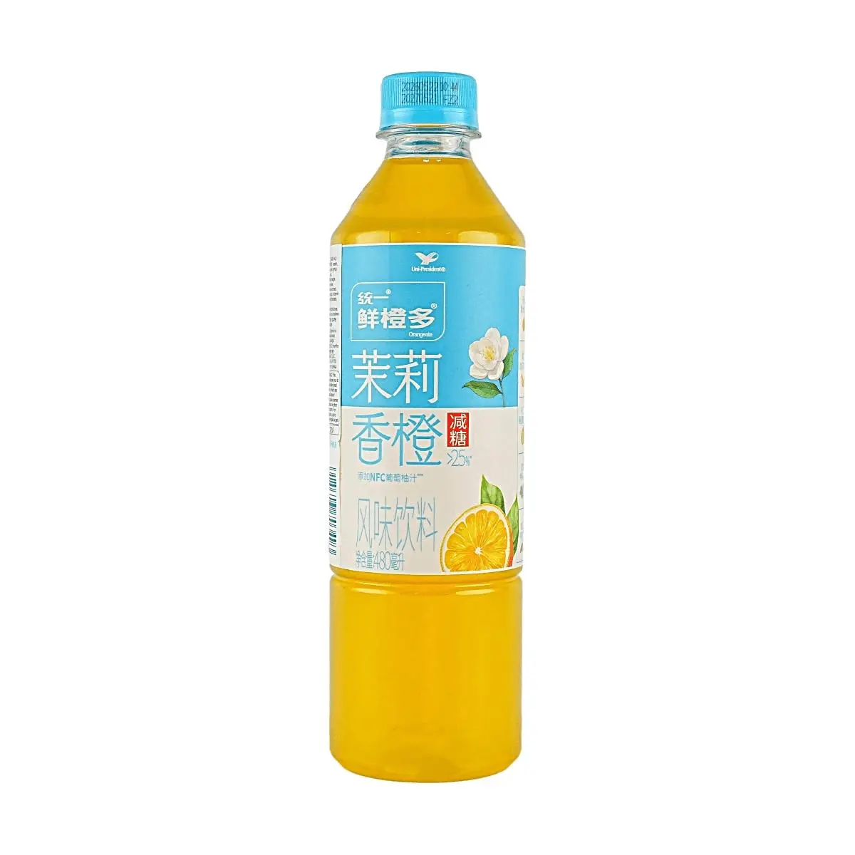 Uni-President Reduced Sugar Jasmine Orange Juice Drink, 480ml with NFC Grapefruit Juice