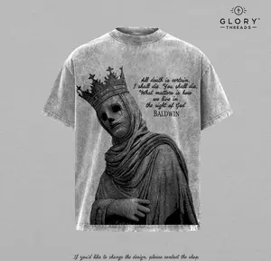 Baldwin IV The Leper King Washed T-Shirt Crusader King of Jerusalem Tee, Jerusalem Cross Medieval Christian Shirt, Vintage Washed Gothic Faith Streetwear - Jesus Apparel - Christian Outfit, Y2k Tee