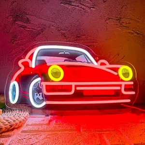 Sports Car Neon Signs for Wall Decor, Garage LED Neon Light Wall Mounted Lights Trendy Sports Car Shape Sign USB Powered Dimmable, for Man Cave Garage Bar Supercar Racing Car Game Room Birthday Gifts(15.7 * 8.6 In)