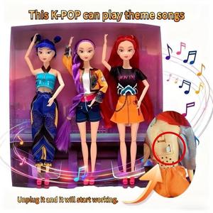 K-POP Music-Playing Figure with 'Will Make Sounds' Theme Song 11.5 Inch 12-Joint Solid Body Demon Slayer Group Real Version for Collectors