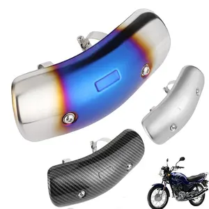 Motorcycle Exhaust Pipe Heat Shield, Stainless Steel High-Temperature Insulation Cover, Carbon Fiber Thermal Protection, Motorcycle Accessories