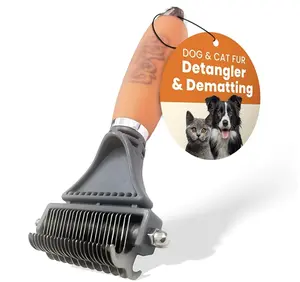 GoPets Dematting Comb with 2 Sided Professional Grooming Rake for Cats & Dogs