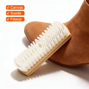Suede Shoe Brush and Eraser Set, 2025 New Suede Cleaning Brush for Shoes, Bags, Jackets, and Sofas, Wooden Handle Suede Shoe Cleaner, Soft Brush and Stain Eraser for Easy Care