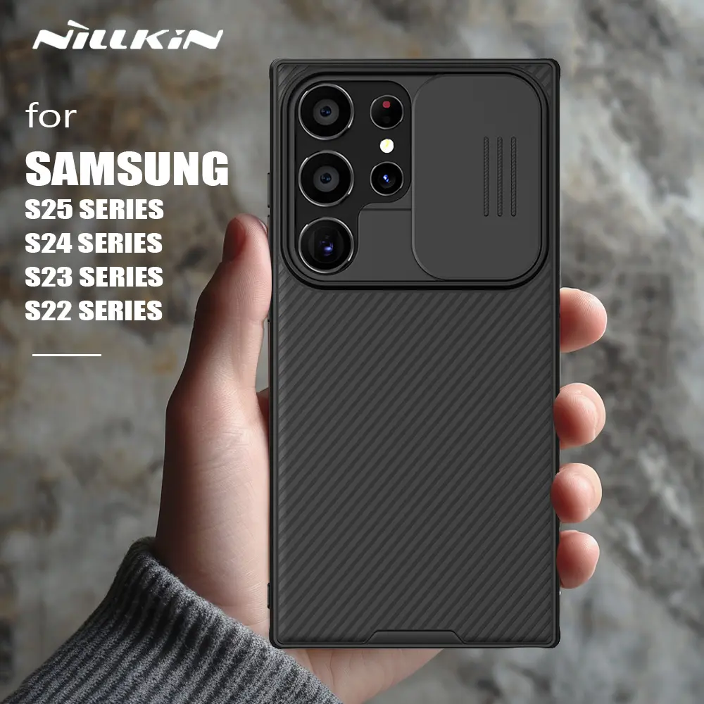 for Samsung Galaxy S25 S24 S23 S22 S21 Ultra Case Nillkin CamShield Slide Camera Heavy Duty Back Cover Privacy Lens Protective Case for S23 FE S22 Plus Slim Cases