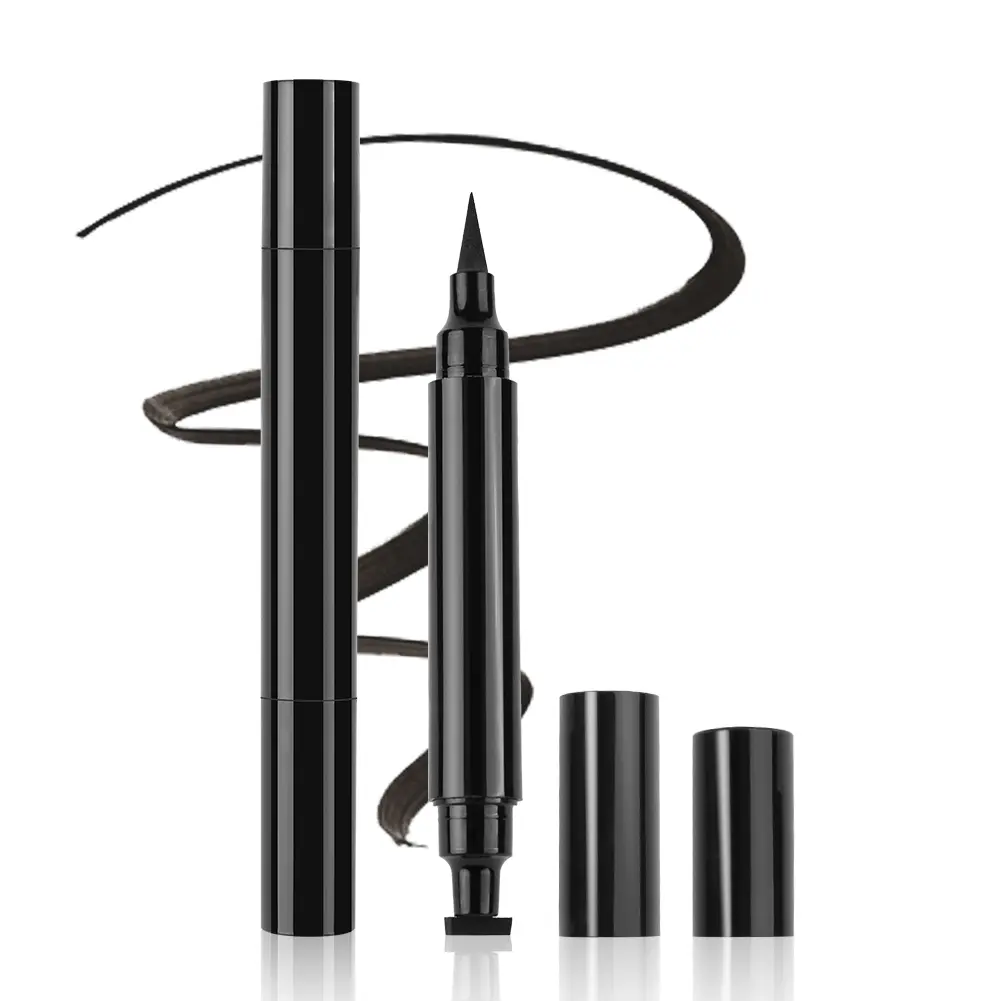 Waterproof Eyeliner Pen, Dual-ended Winged Eyeliner Stamp, Super Slim Precise All Day Black Brown Pro Makeup Liquid Eye Liner Pencil eyeliner pen