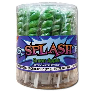 Albert's Color Splash Pops | .42 Ounce | Green Apple | 30 Count Tub