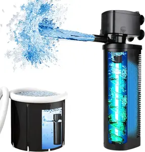600GPH Cold Plunge Filter Small Pool Filter for Up to 1000 Gal Ice Bath Hot Tub Cloudy Water Cleaner With Green Clean Machine for Cold Pod