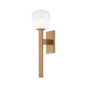 Axton 1-Light Wall Sconce in Vintage Pewter or Patina Brass with Sfumato Glass Shade
