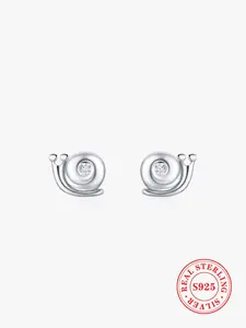 925 Sterling Silver Cute Snail Design Stud Earrings, Fashionable Jewelry for Women & Girls, Trendy All-match & Exquisite Jewelry for Birthday Gift