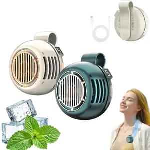 2026 Upgraded Silent Mini Bladeless Electric Fan for Shirt & Waist– Adjustable 5-Speed Clip-On Fan, Digital Display, Rechargeable Portable Hands-Free Fan for Outdoor Travel, Office & Personal Use, 1000mAh