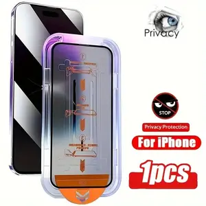 Privacy Screen Protector Film, 9h Tempered Glass, Auto Dust Removal, One-Click Installation, Compatible with iPhone Series