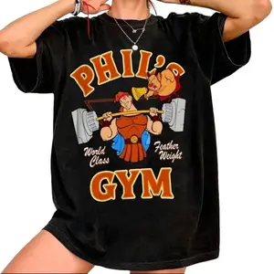 Phil's Gym Hercules T-Shirt, Vaine Gift, Ing Uni , Land Vacation TGift For All Seasons, Fashionable Top