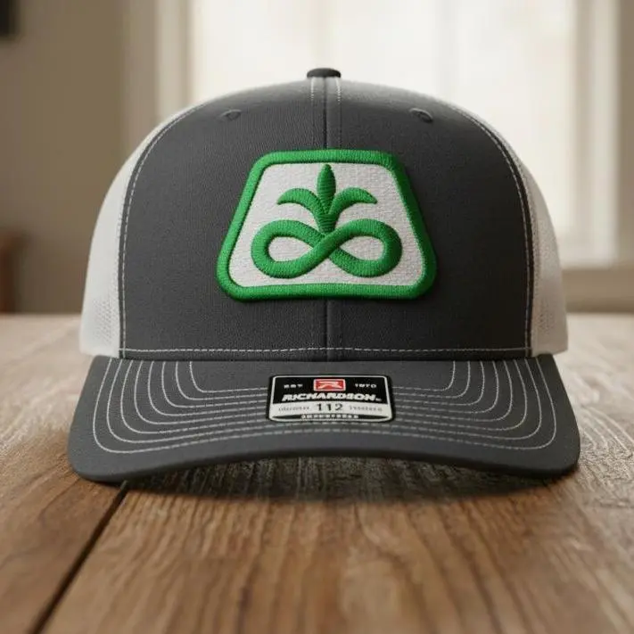 Pioneer Seed Agriculture Logo Embroidered Richardson 112 Snapback Trucker Hat – Classic Farm Style Breathable Mesh Cap for Outdoor & Workwear