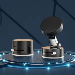 Universal Car Phone Holder with Mechanical Vacuum Suction Cup, Rotating Strong Magnetic Suction Cup, Navigation Bracket for Car Dashboard, Bathroom Tiles & Glass Surfaces