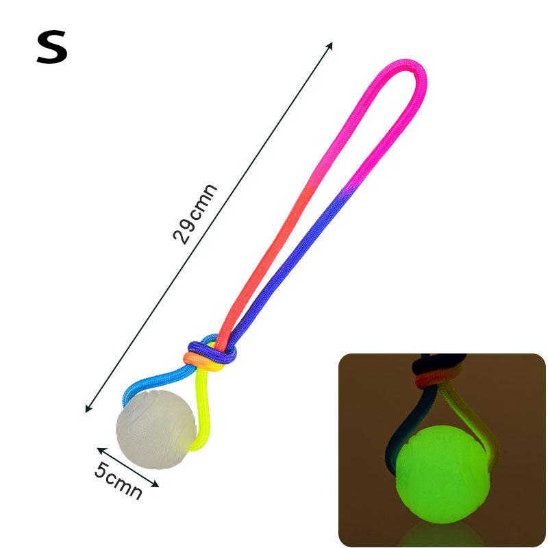 Dogs Training Interactively Educational Toy Flashing Elastics Ball Glowing for Teething Puppies and Active Bright Glowing