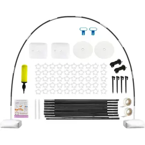 Balloon Arch Kit Frame, 10FT Wide & 9FT Height Adjustable Balloon Arch Stand for Floor with Base for Party Garland Graduation Wedding Birthday  Shower Theme Party Decorations (Black)