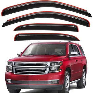 in-Channel Side Window Deflectors & Visors Vent Rain Guards, Dark Smoke, 4-Pieces Set, Fits 2007-2014 Chevrolet Tahoe & GMC Yukon Car Accessories Truck