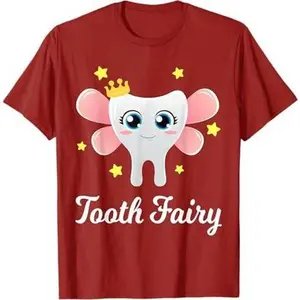 Tooth Fairy Shirt Funny Halloween Costume Gift Dentist Girl T-Shirt