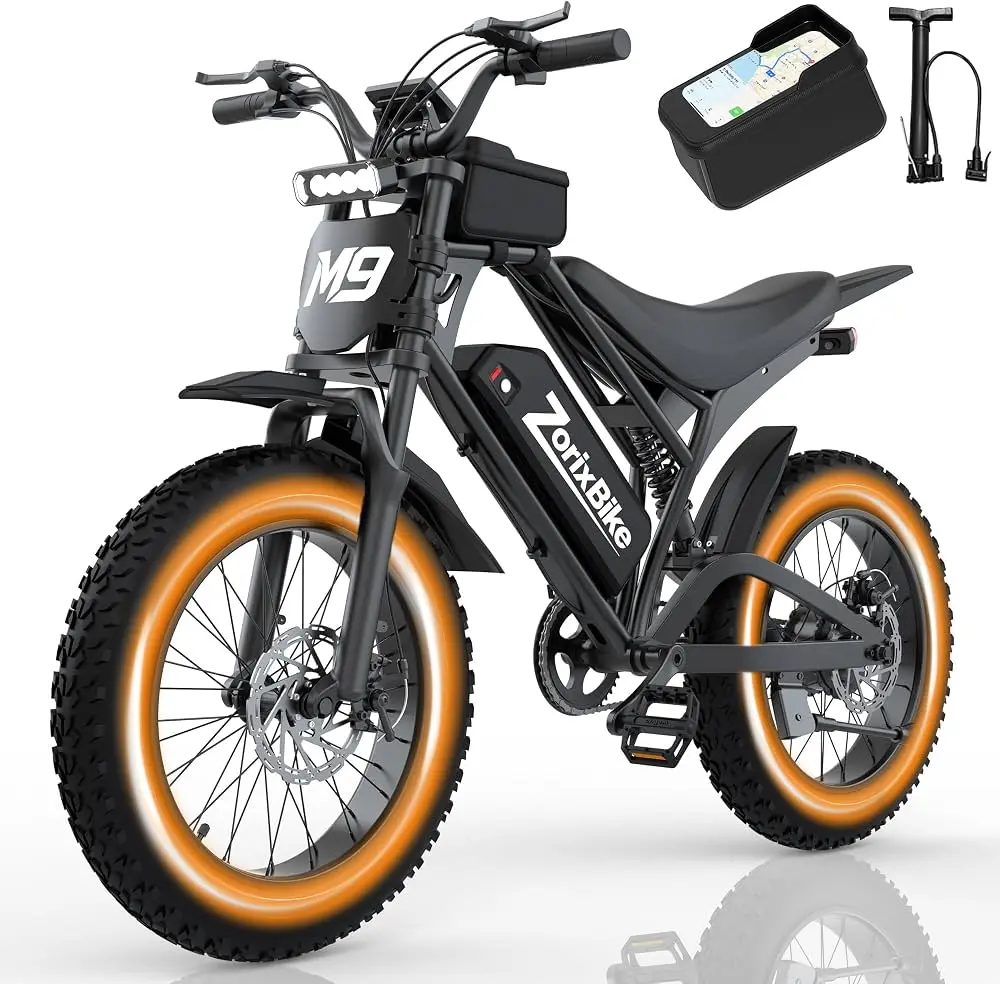 M9 Serie Ebike,NFC Unlock - 48V13/20AH - 5600W Peak Brushless Motor Electric Bicycle - Max Speed 31-35MPH - Max 70 Miles Range - 20" x 4.0" - UL 2849