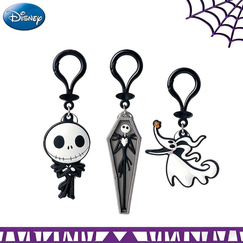 1PC The Nightmare Before Christmas Jack Zero Keychain Officially Licensed Gothic-Vibe Collectible Skeleton Animal Anime Peripheral Backpack Decoration Car key Pendant Desk Ornament Durable PVC Rubber Gift