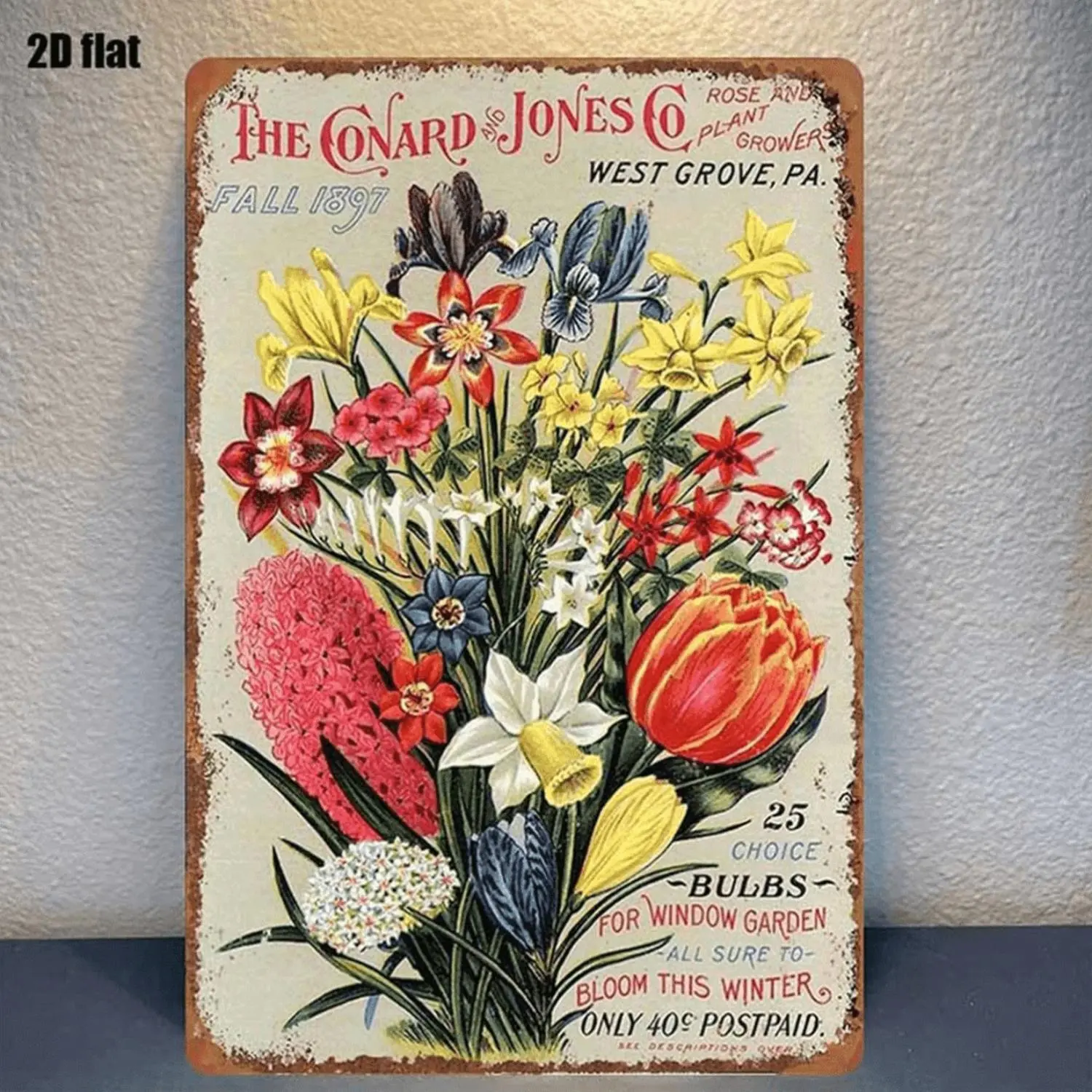 1pc 2D Flat Retro Floral Autumn Flower Arrangement Sign - 1 Size Brightening Home Decor Plaque, Ideal for Bedroom & Garden Outdoor Wall Decor, Perfect Gift for Colleagues, Nursing Loved Ones on Holidays (Animals-Themed Accent)