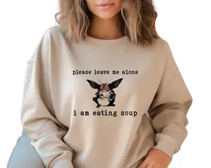 Mothman Eating Soup Sweatshirt, Sarcastic Hoody, Moth Man Nature, Winter Comfy Sweater, Sarcasm Tee Casual Cotton