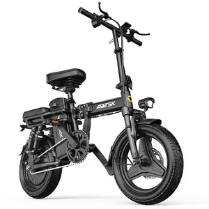 Aairsk RS5 Folding Electric Bike, 48V 15Ah/20AH Removable Battery, with Phone Holder, UL 2849 Certified, 40 Mile Range, Keyless Mini Electric Bike, Removable Battery, 14 Inch Folding Electric Adult